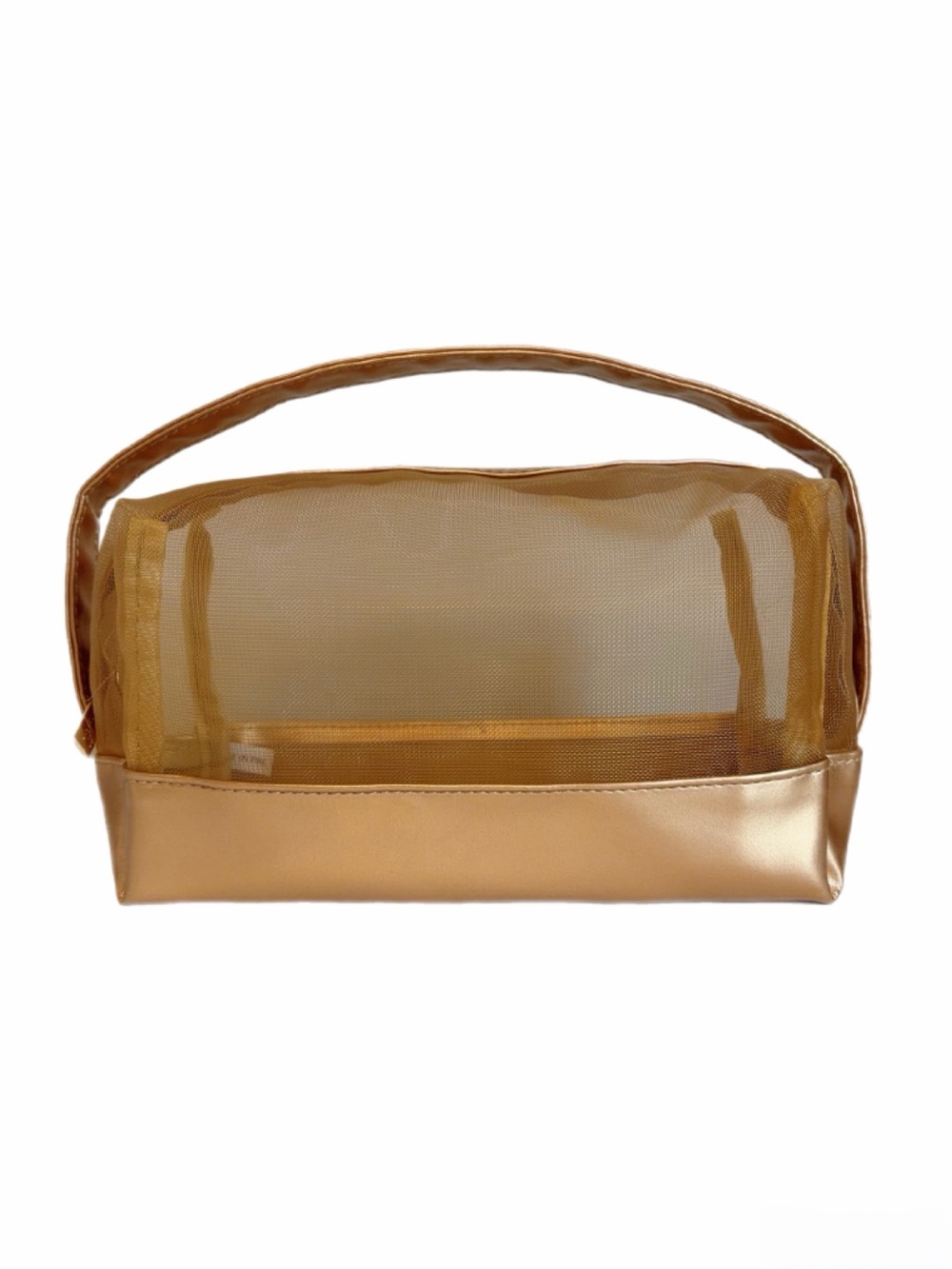 ULTA Beauty Gold Mesh Cosmetic Bag with Handle NEW